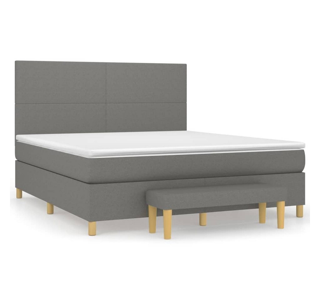 furnicato Bett Boxspringbett mit Matratze Dunkelgrau 160x200 cm Stoff (1-tl günstig online kaufen