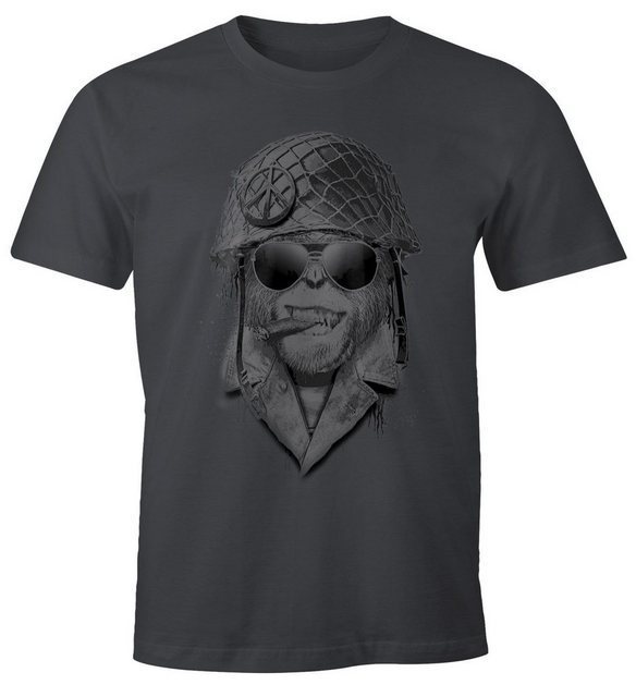 MoonWorks Print-Shirt Herren T-Shirt Gorilla Helmet Fun-Shirt mit Print günstig online kaufen