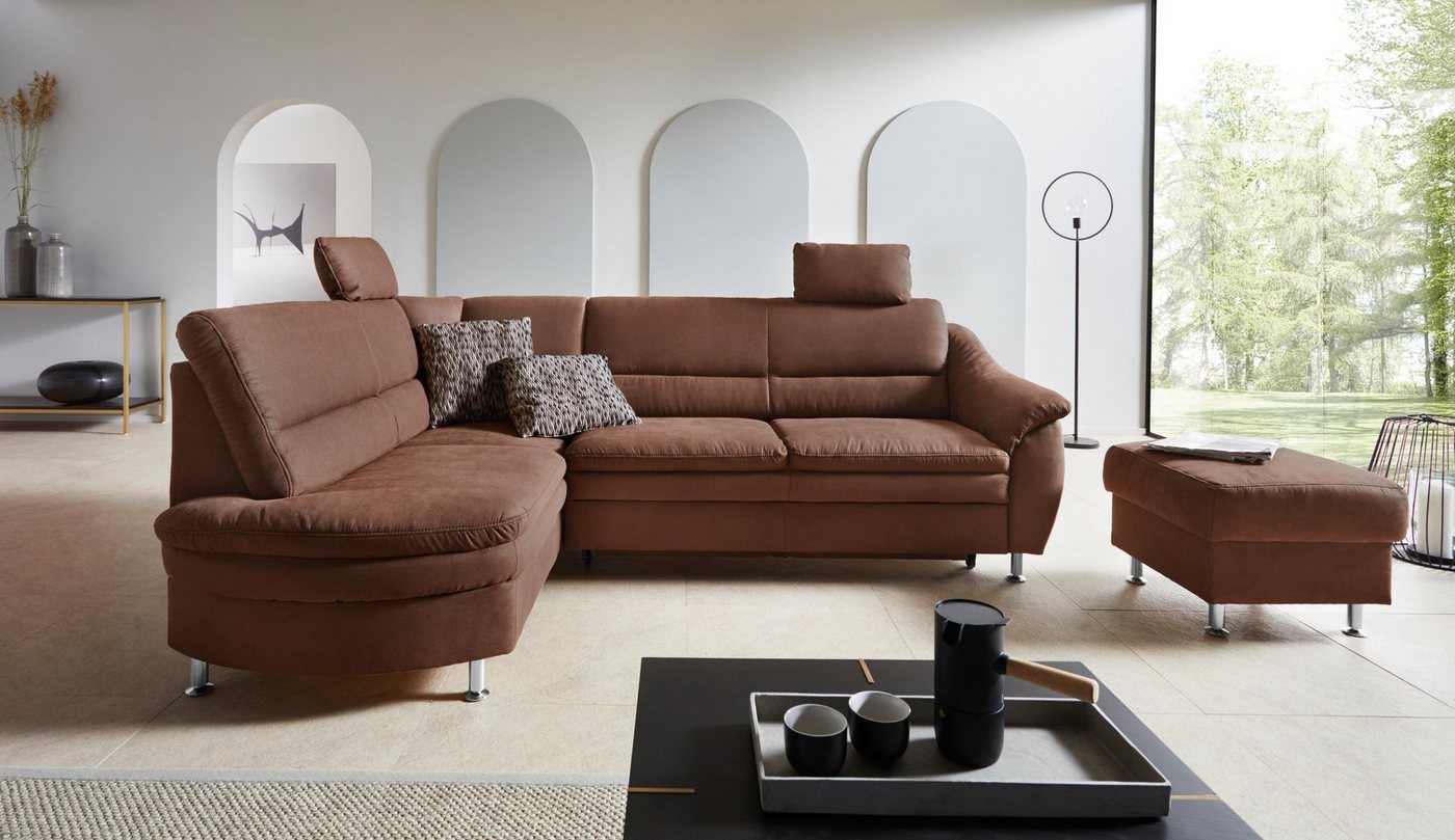 Places of Style Ecksofa Cardoso L-Form, Federkern, wahlweise mit Bett, Schu günstig online kaufen