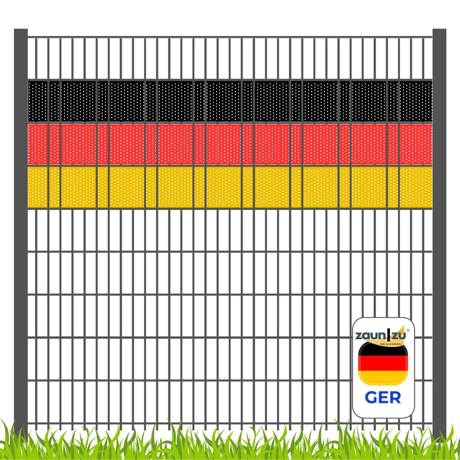 zaunzu Sichtschutz Deutschland für Doppelstabmatten Volle Streifenbreite GE günstig online kaufen