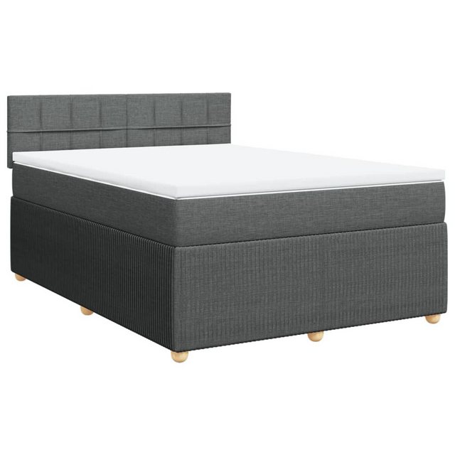 vidaXL Boxspringbett Boxspringbett mit Matratze Dunkelgrau 140x190 cm Stoff günstig online kaufen