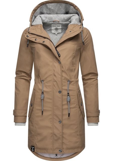 PEAK TIME Regenjacke "L60042", mit Kapuze, stylisch taillierter Regenmantel günstig online kaufen