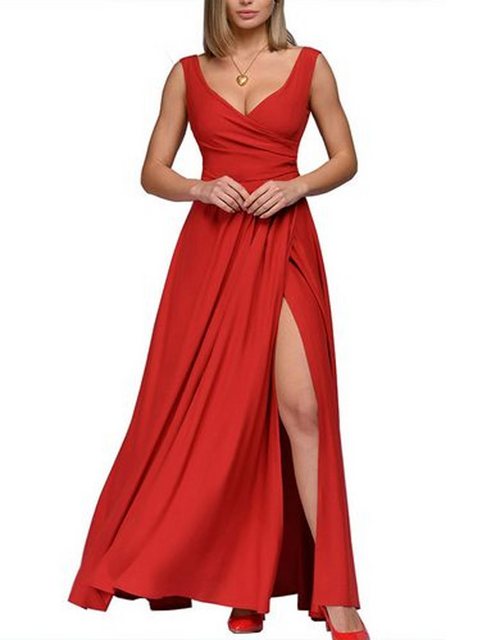 KIKI Abendkleid Figurbetontes elegantes Sommer-Abendkleid mit V-Ausschnitt günstig online kaufen