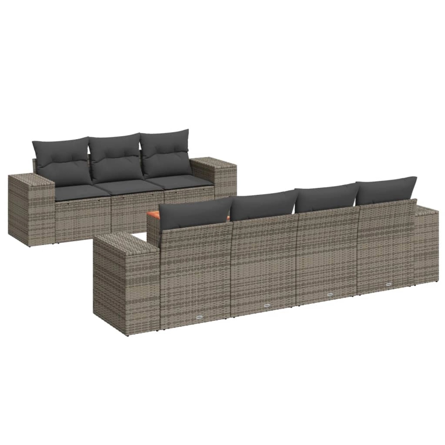 vidaXL 8-Tlg Garten-Sofagarnitur mit Kissen Grau Poly Rattan 3257684 günstig online kaufen