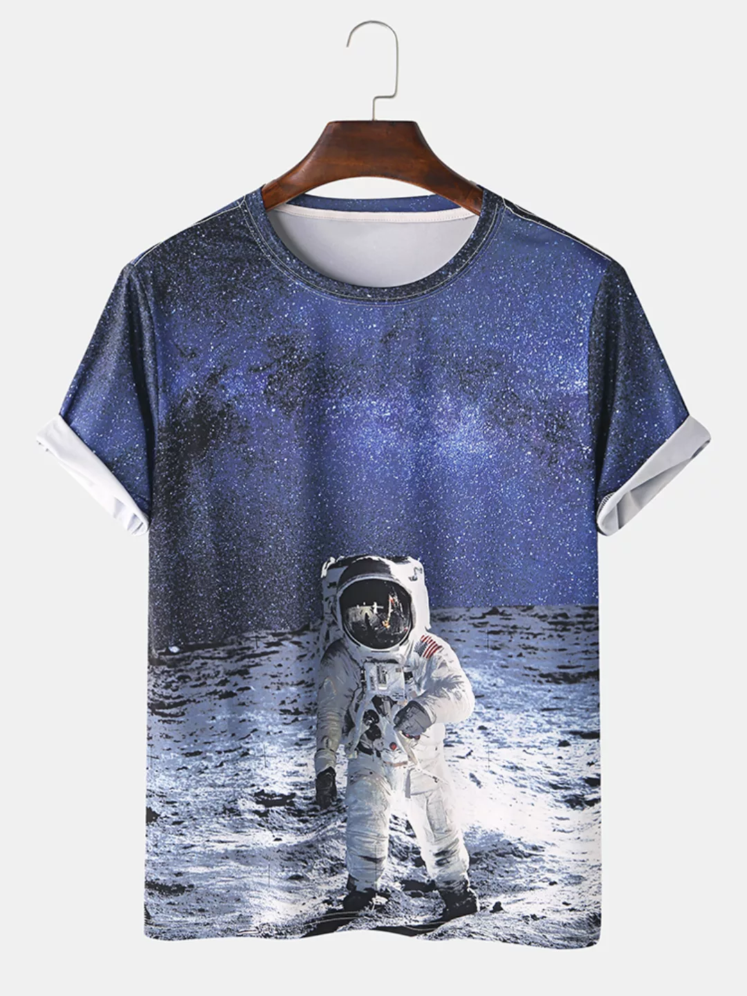 Herren 3D Cartoon Astronaut gedruckt Home Casual Kurzarm T-Shirt günstig online kaufen