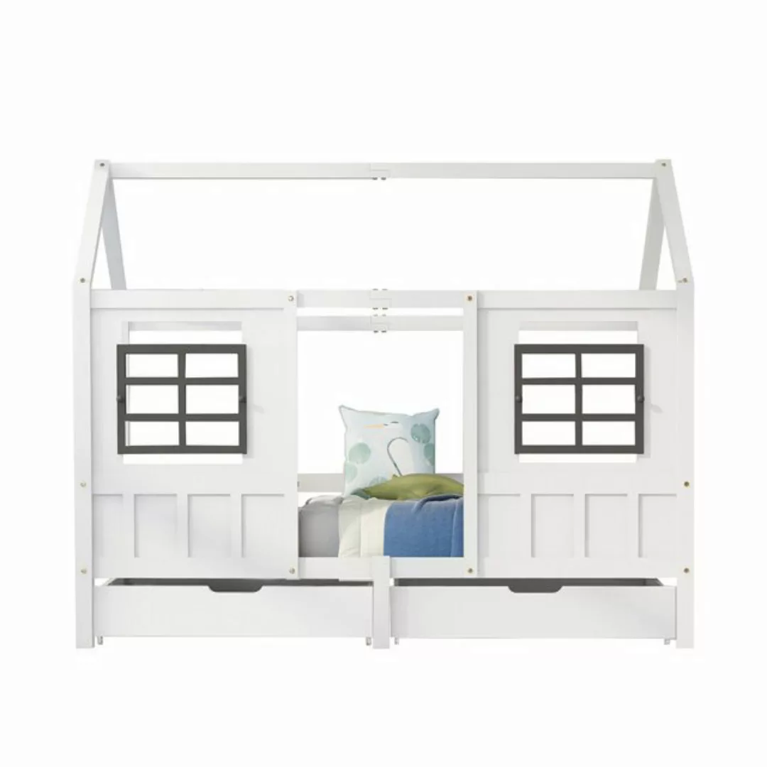 Sweiko Kinderbett (1-tlg), Hausbett mit 2 Schubladen und 2 Fenstern, 90*200 günstig online kaufen