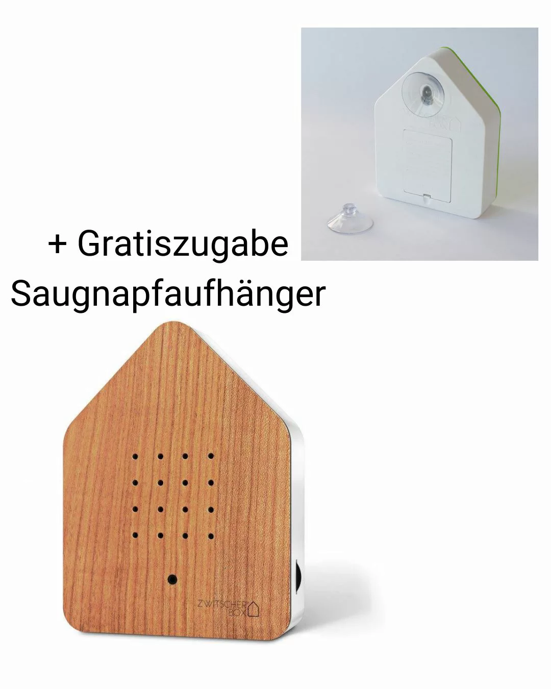 Zwitscherbox Holz Kirsche Weiß Vogelgezwitscher mit Bewegungsmelder Vogelst günstig online kaufen