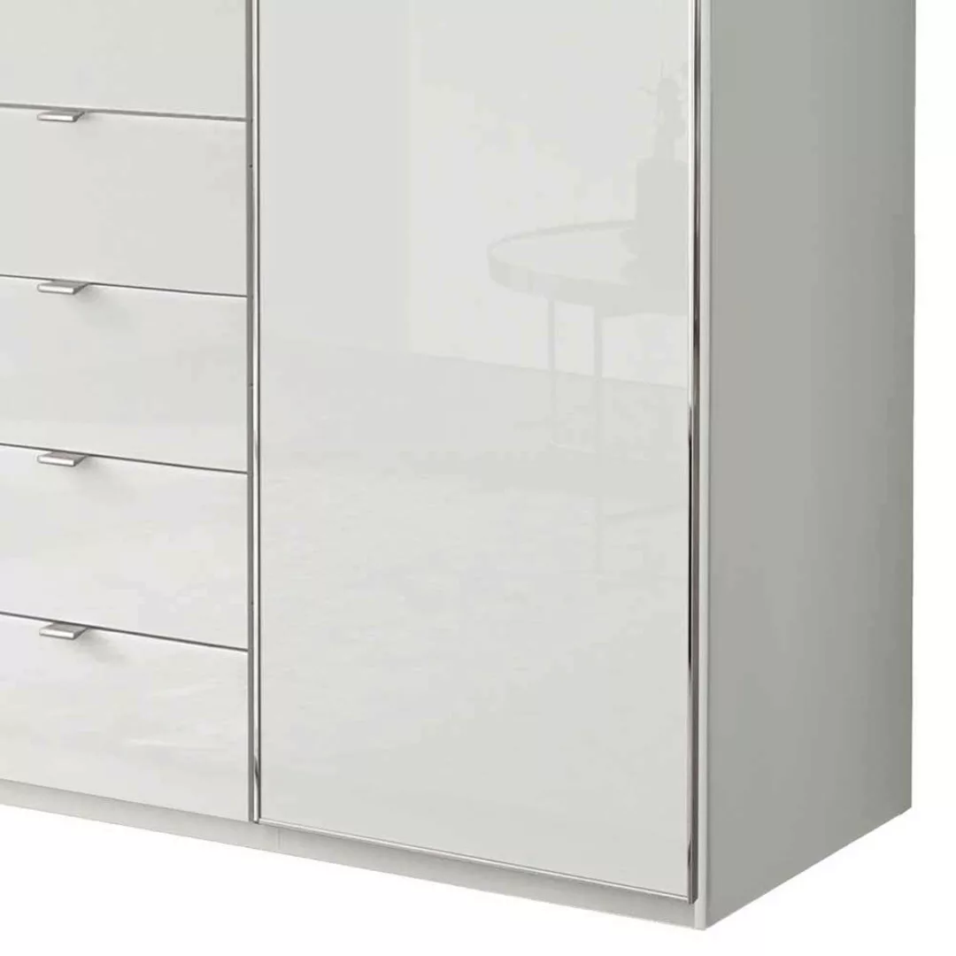 Kleiderschrank weiss Schlafzimmerschrank mit fünf Schubladen Made in German günstig online kaufen