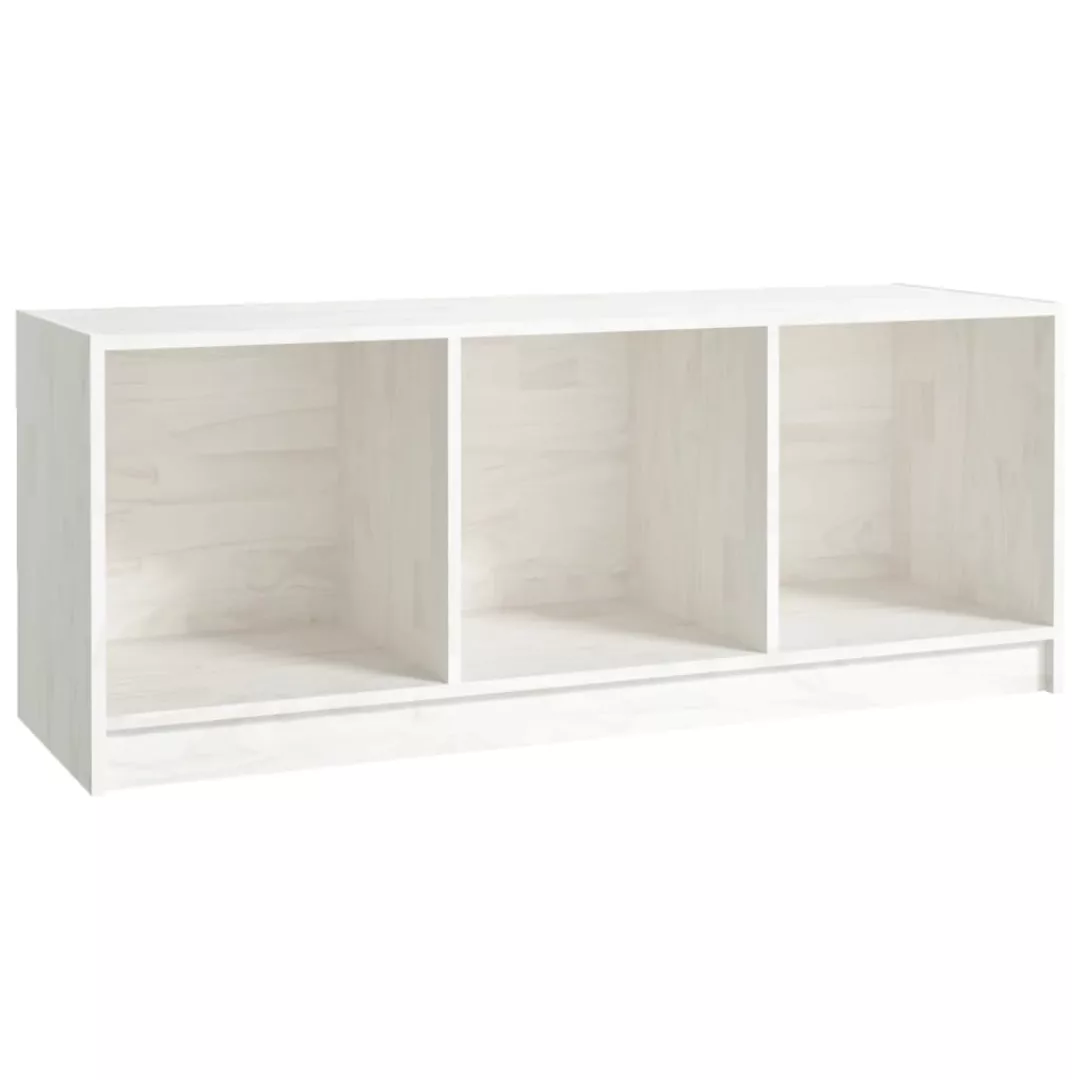 Tv-schrank Weiß 104x33x41 Cm Massivholz Kiefer günstig online kaufen