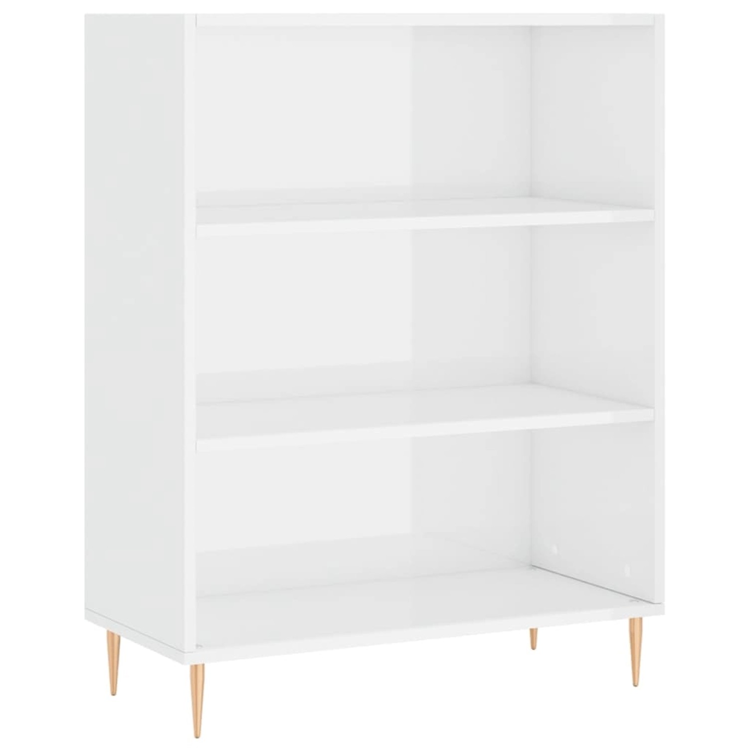 vidaXL Bücherregal Hochglanz-Weiß Metall 69,5x32,5x90 cm Holzwerkstoff günstig online kaufen