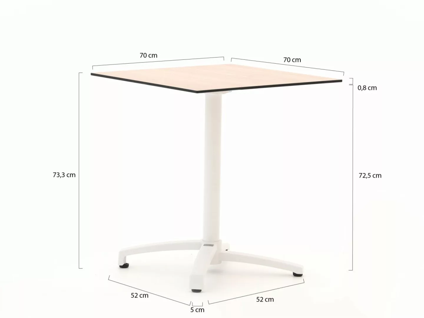 Bellagio Canzo Gartentisch klappbar 70x70x73 cm günstig online kaufen
