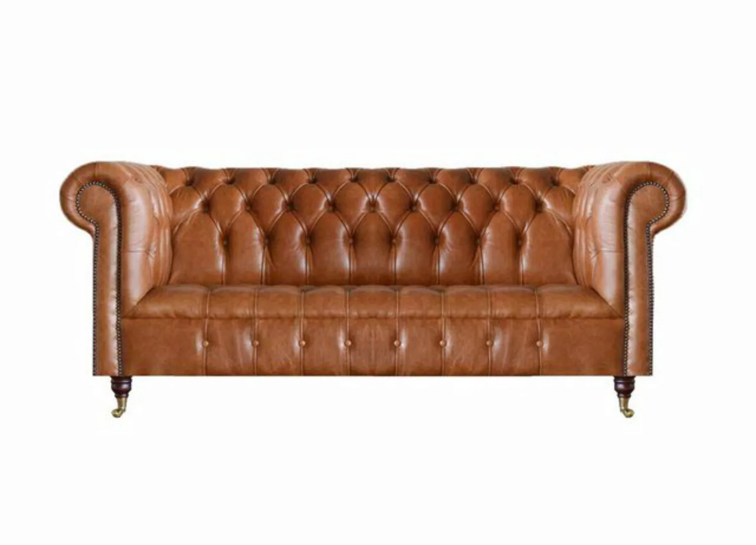 JVmoebel 3-Sitzer Chesterfield Leder Sitzmöbel Brauner Dreisitzer Wohnzimme günstig online kaufen