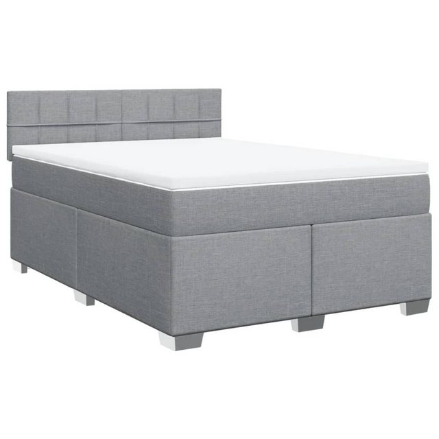 vidaXL Bett Boxspringbett mit Matratze Hellgrau 140x190 cm Stoff günstig online kaufen