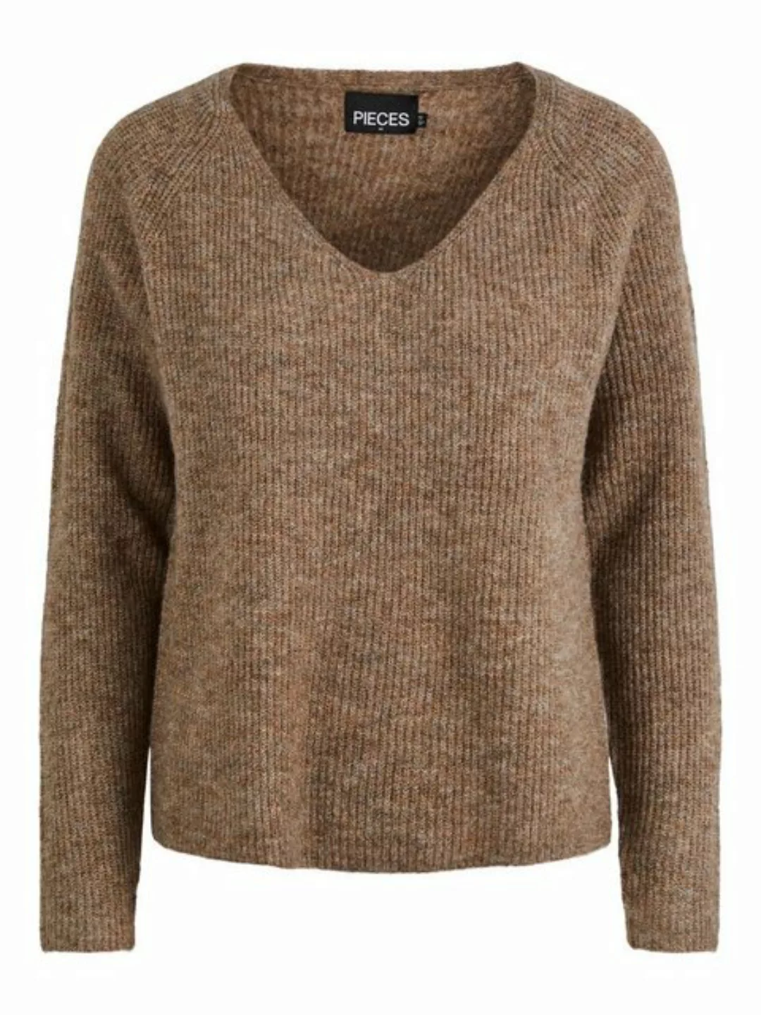 pieces V-Ausschnitt-Pullover PCELLEN LS V-NECK KNIT NOOS BC mit Wolle günstig online kaufen