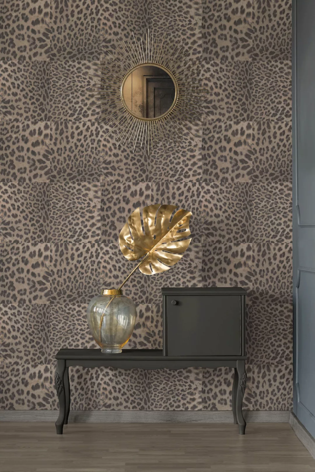 Bricoflor Leoparden Tapete Grau Weiß Elegant für Schlafzimmer und Badezimme günstig online kaufen