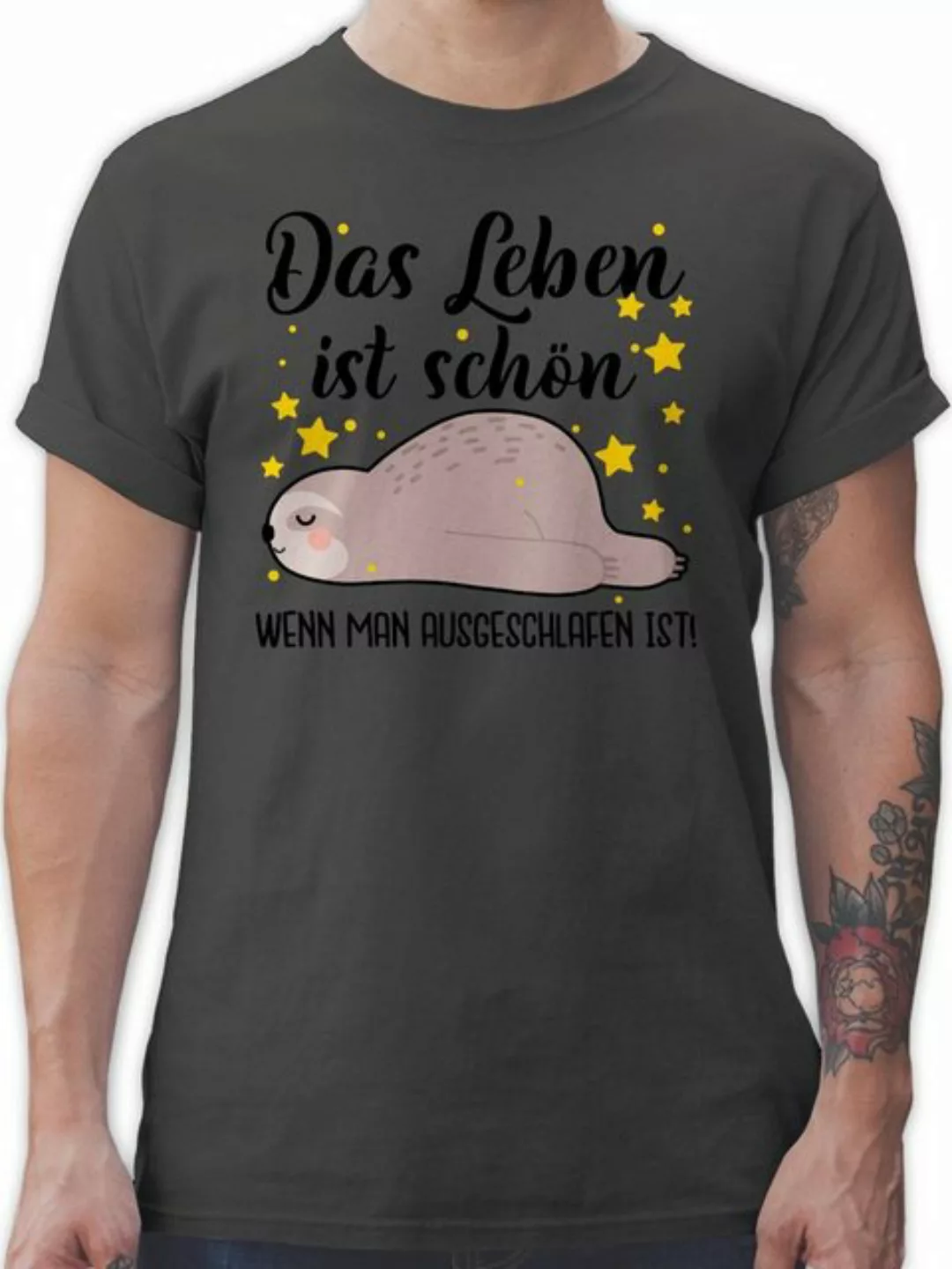 Shirtracer T-Shirt Das Leben ist schön, wenn man ausgeschlafen ist! - schwa günstig online kaufen