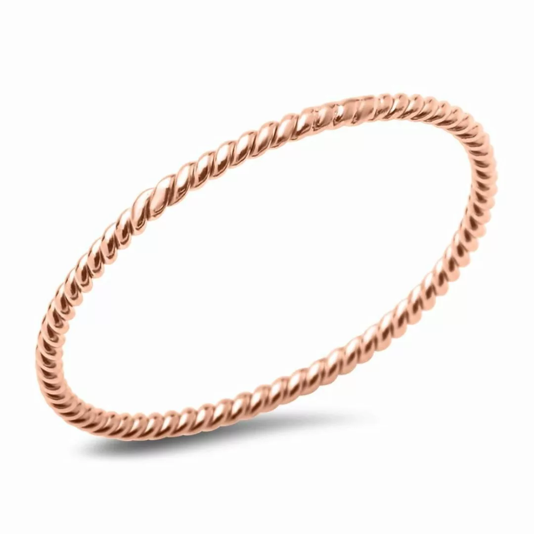 JEWLIX Silberring Roségoldener Ring gedrehtes Design günstig online kaufen