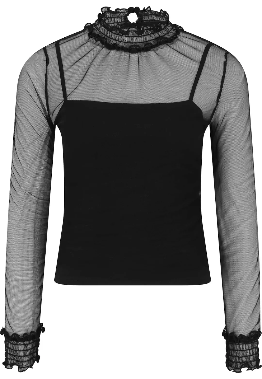 URBAN CLASSICS T-Shirt "Urban Classics Damen Ladies Double Layer Mesh L/S" günstig online kaufen