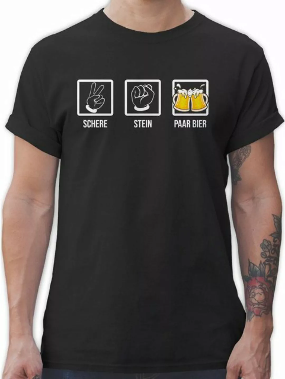 Shirtracer T-Shirt Schere Stein Paar Bier - Lustiges Saufen Bierliebhaber B günstig online kaufen