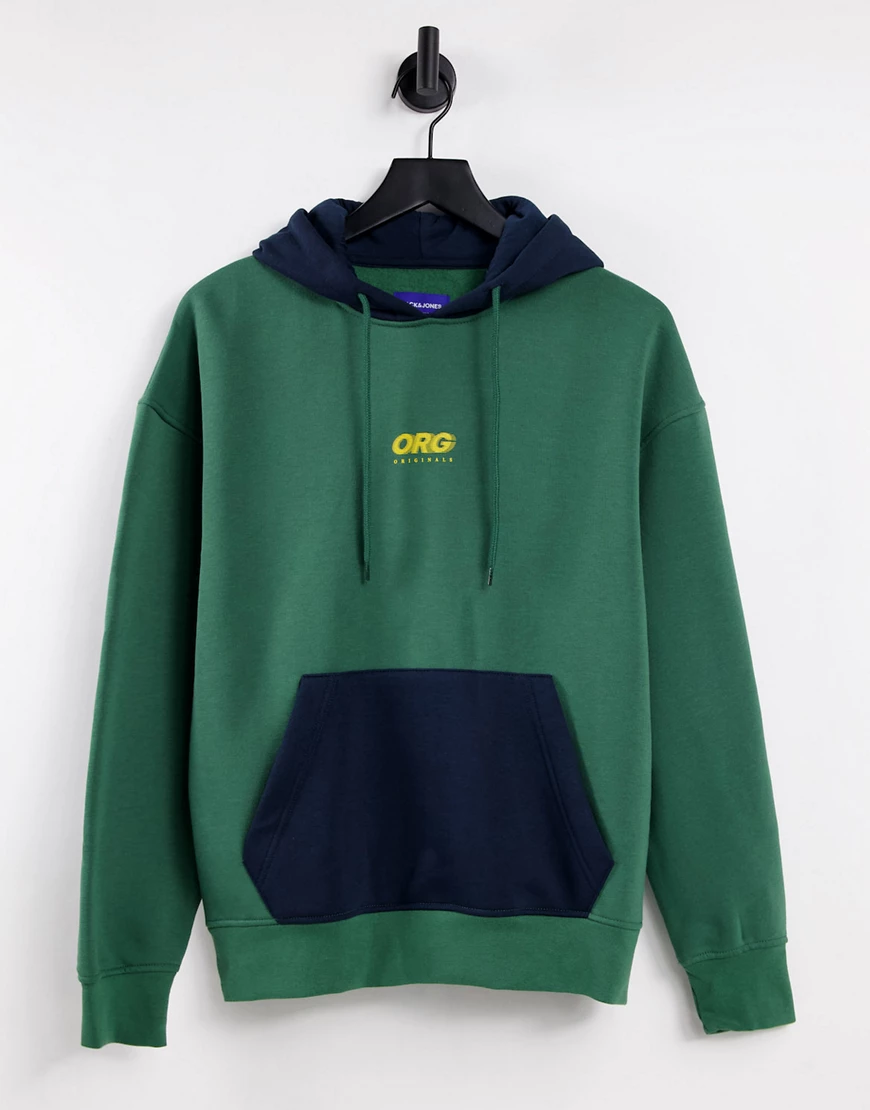 Jack & Jones – Originals – Oversize-Kapuzenpullover mit Farbblock-Design in günstig online kaufen