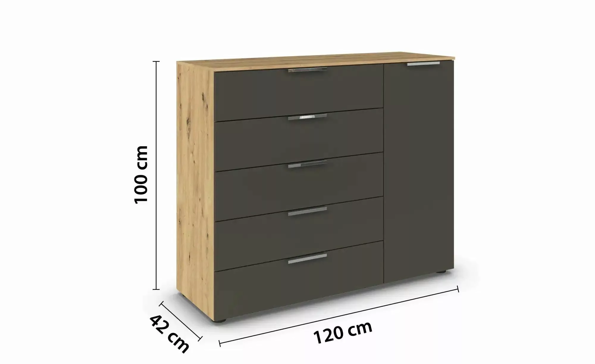 Sideboard   ¦ holzfarben ¦ Maße (cm): B: 120 H: 100 Kommoden & Sideboards > günstig online kaufen