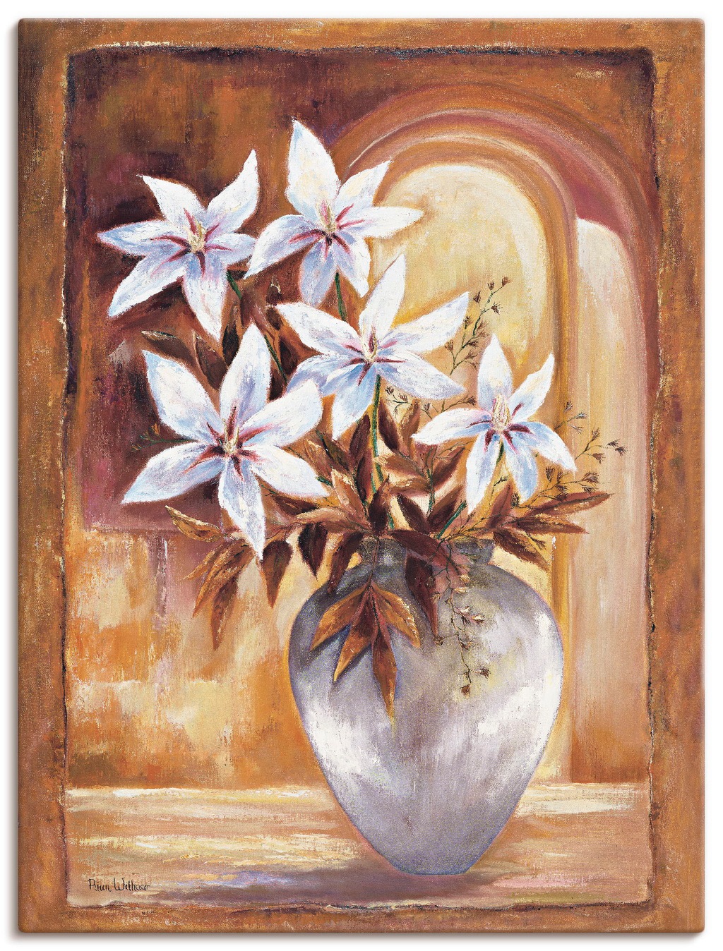 Artland Wandbild "Weiße Blumen in Vase II", Blumen, (1 St.), als Leinwandbi günstig online kaufen