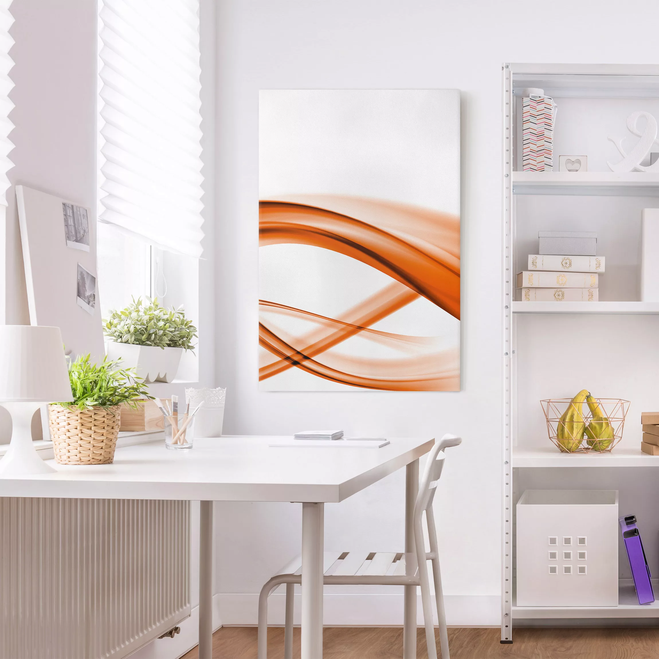 Leinwandbild Abstrakt - Hochformat Orange Element günstig online kaufen