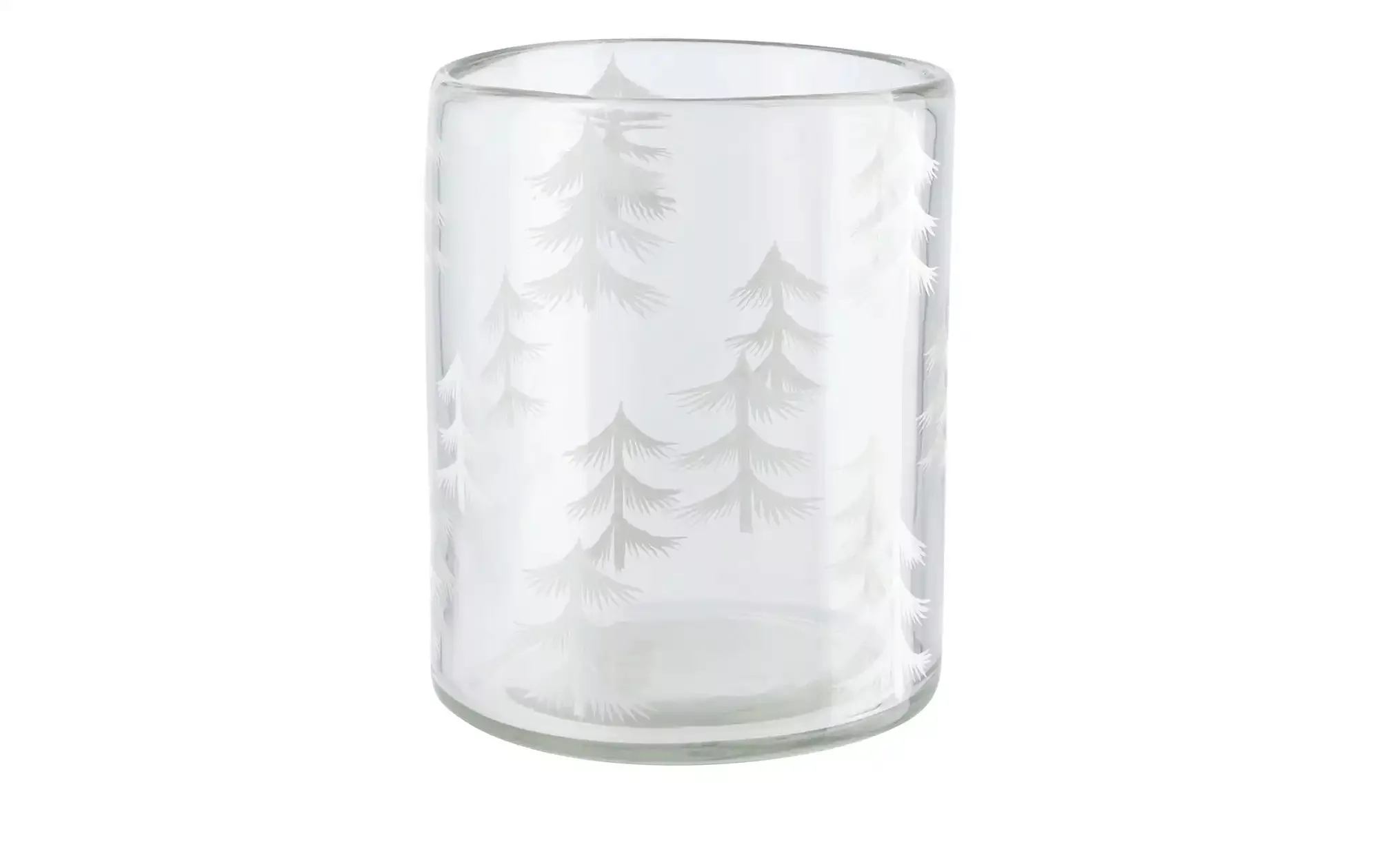 Windlicht  Tannenbäume ¦ transparent/klar ¦ Glas  ¦ Maße (cm): H: 12,7  Ø: günstig online kaufen