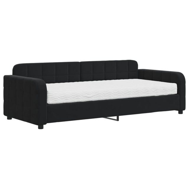 vidaXL Gästebett Gästebett Tagesbett mit Matratze Schwarz 90x200 cm Samt Be günstig online kaufen