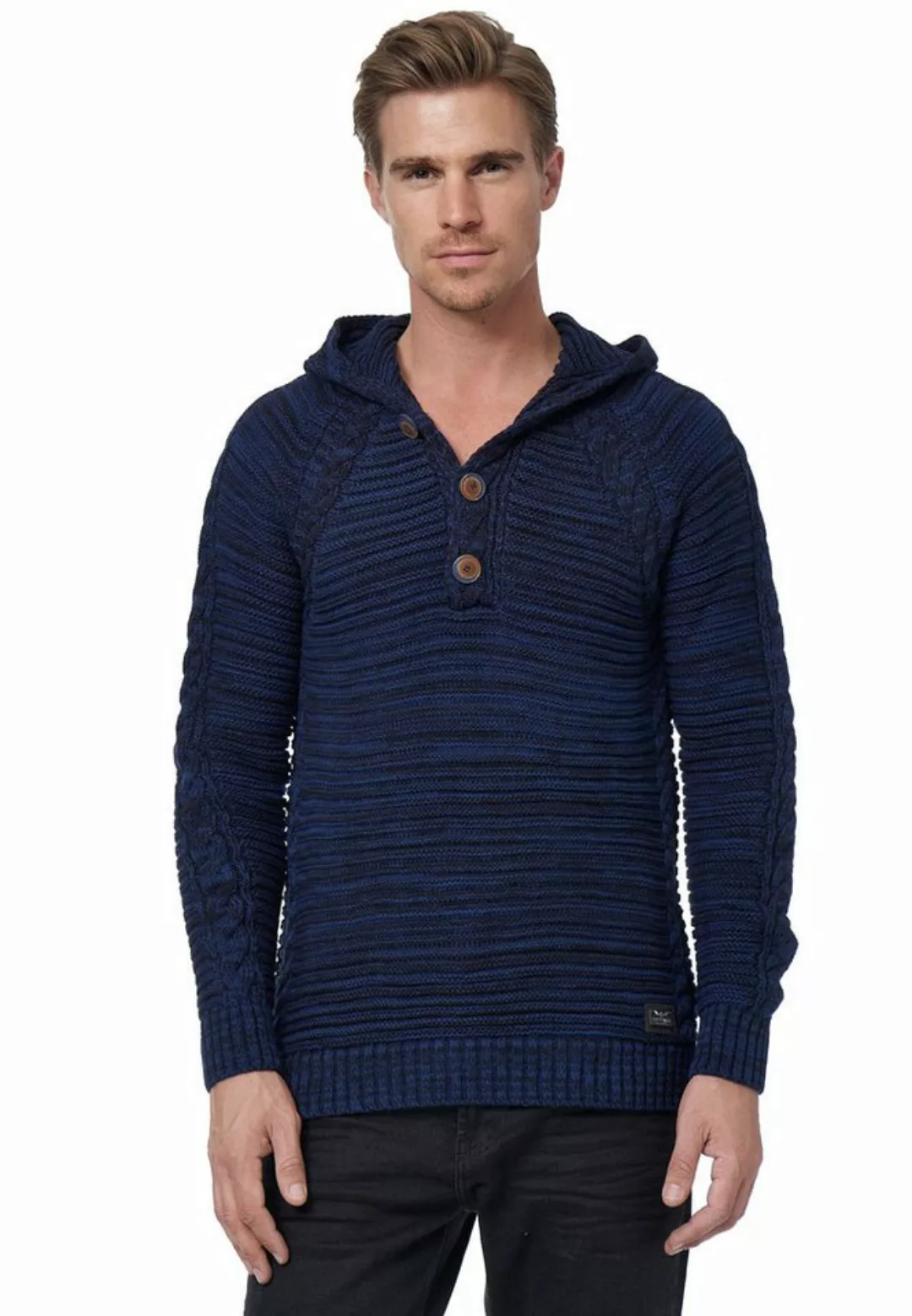 Rusty Neal Kapuzensweatshirt mit modischer Knopfleiste günstig online kaufen