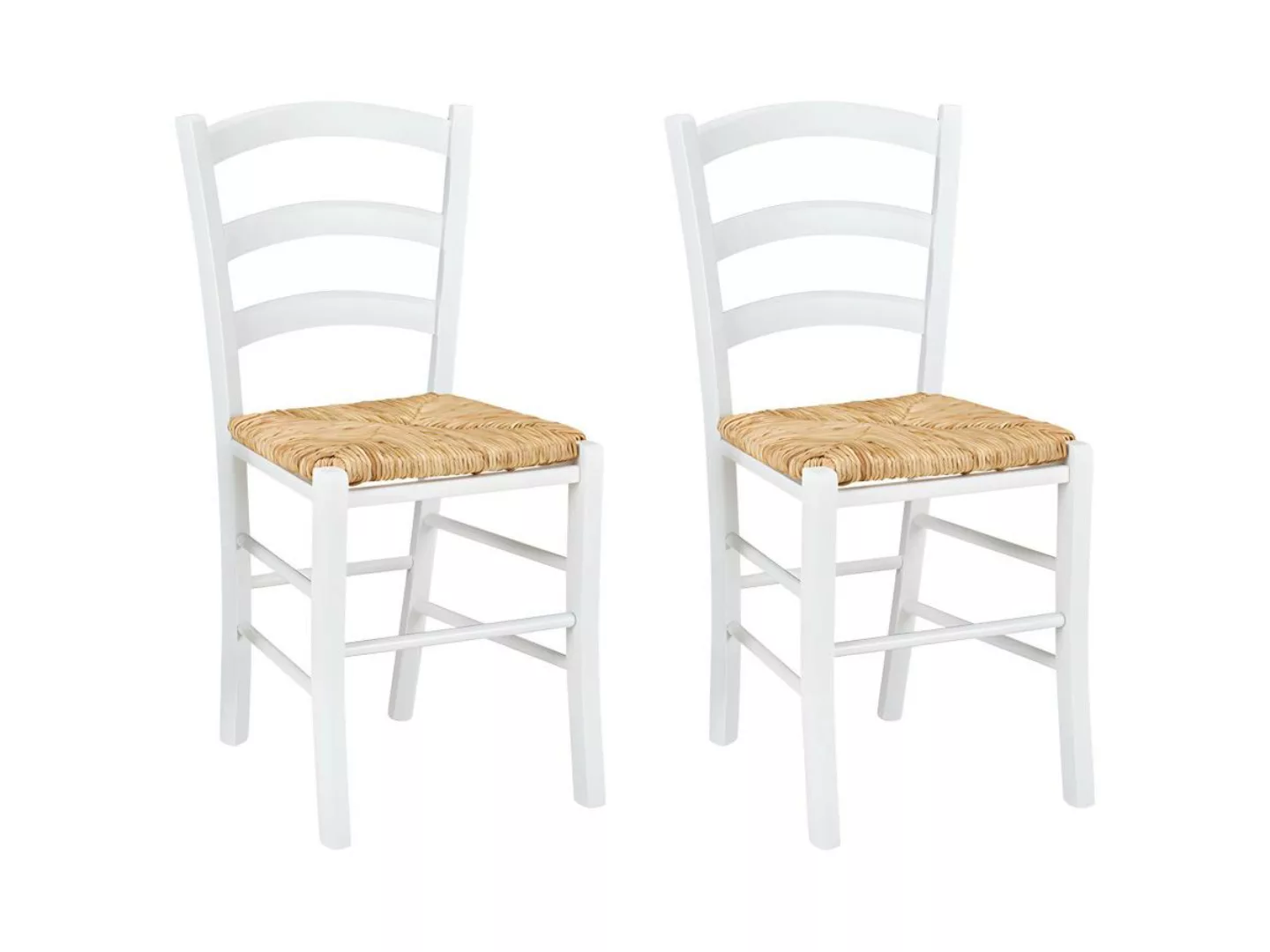 Stuhl 2er-Set - Massivholz - Weiß - PAYSANNE günstig online kaufen