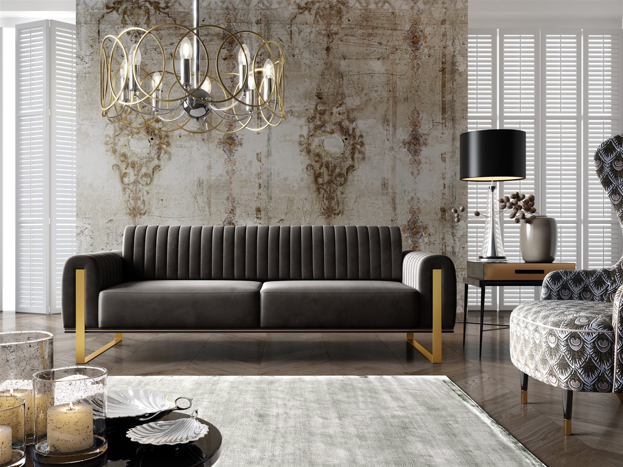 Fun Möbel 3-Sitzer Sofa Designersofa VALERIE günstig online kaufen