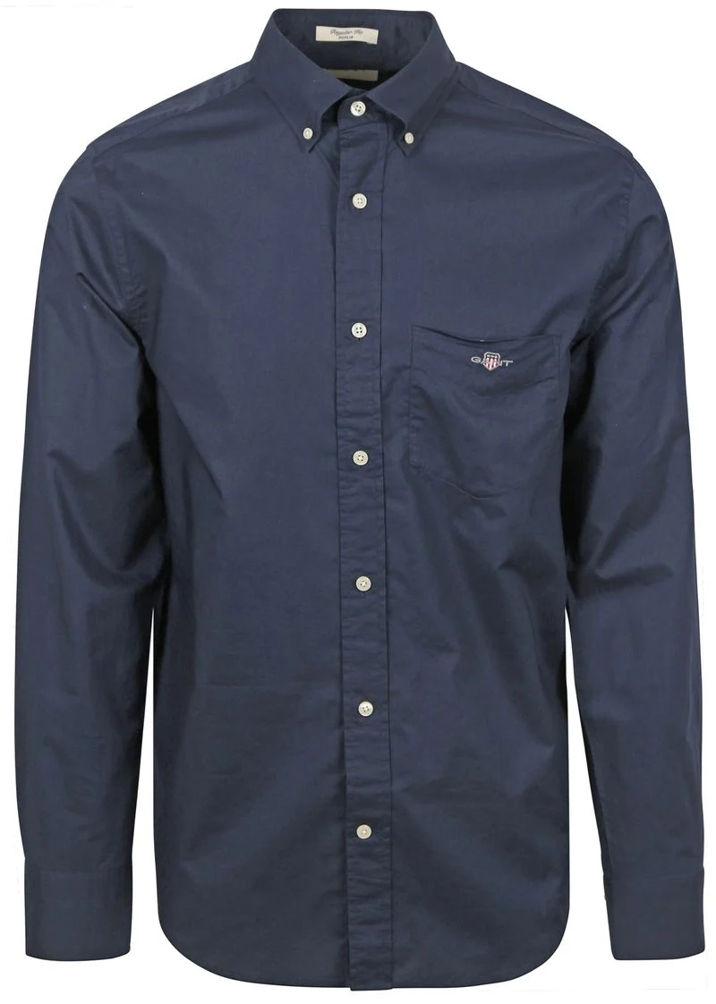 Gant Casual Hemd Poplin Navy - Größe 3XL günstig online kaufen