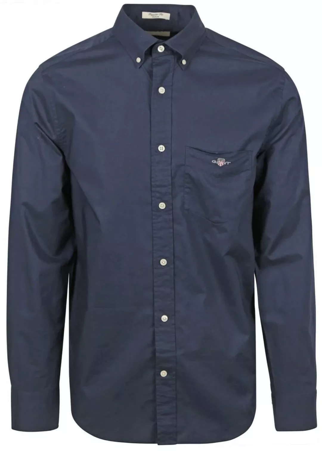 Gant Casual Hemd Poplin Navy - Größe S günstig online kaufen