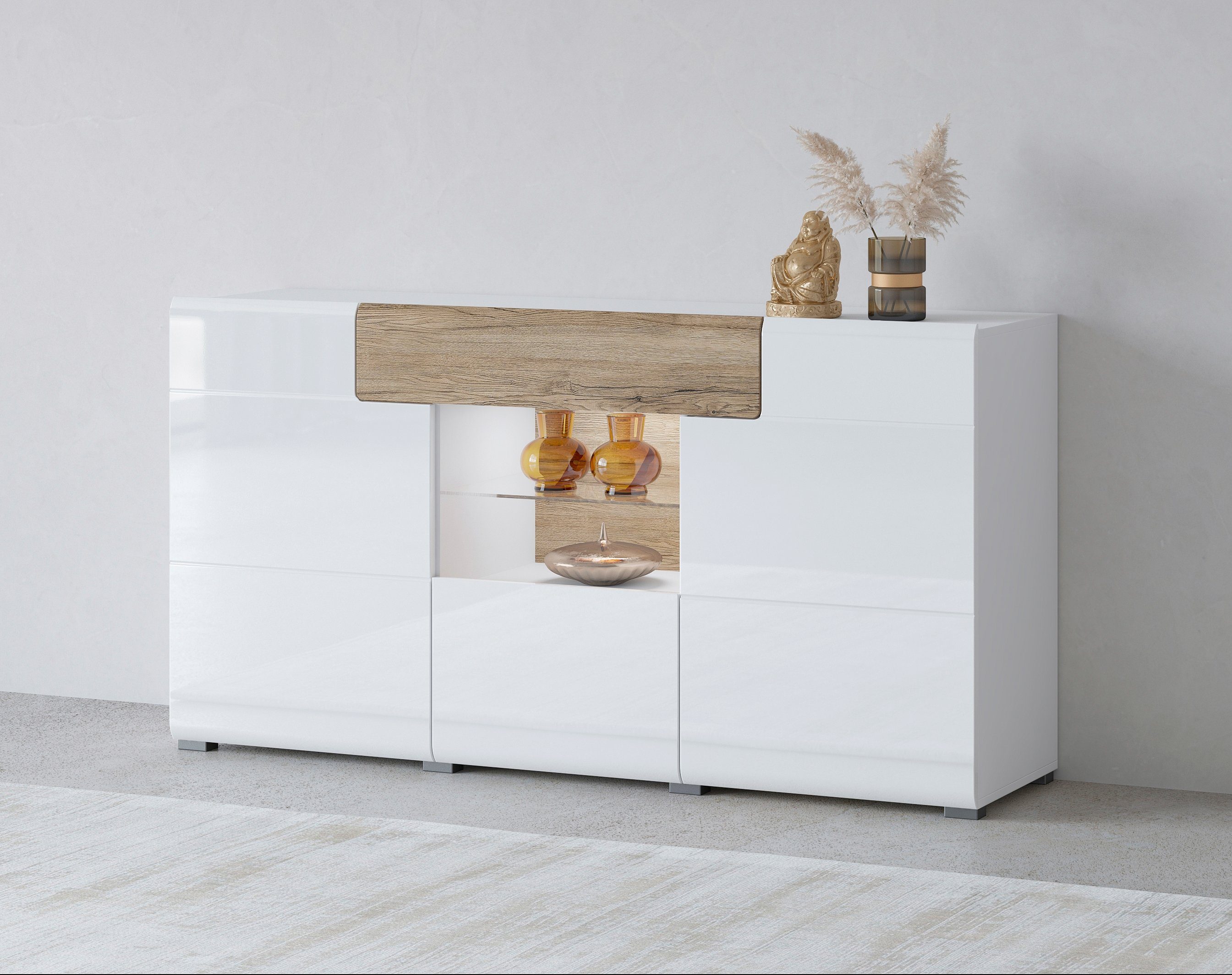 INOSIGN Sideboard "Toledo,Breite 159cm,moderne Anrichte mit dekorative Fräs günstig online kaufen