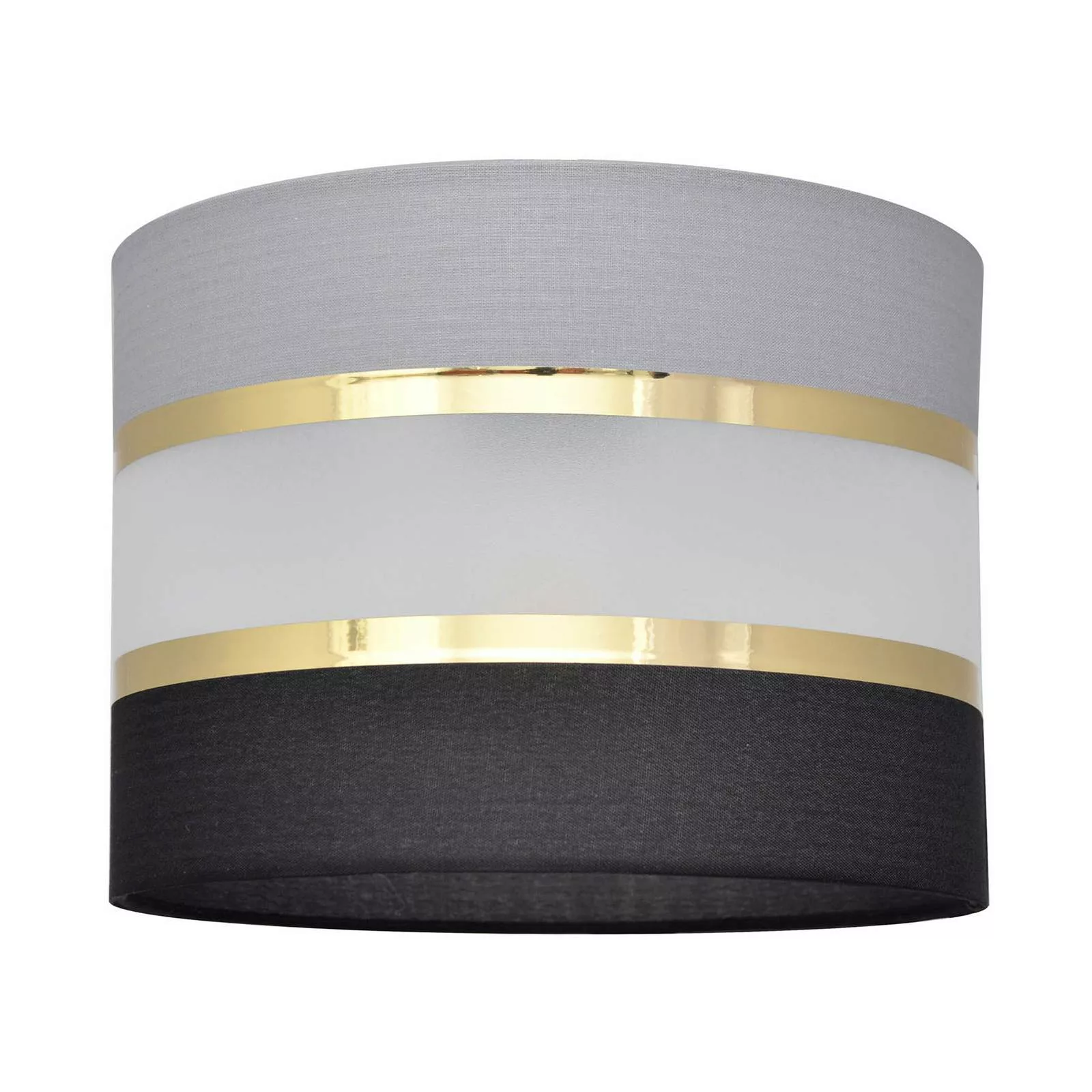 Lampenschirm Helen, E27, Ø 20cm/Höhe 15cm, grau-schwarz-gold günstig online kaufen