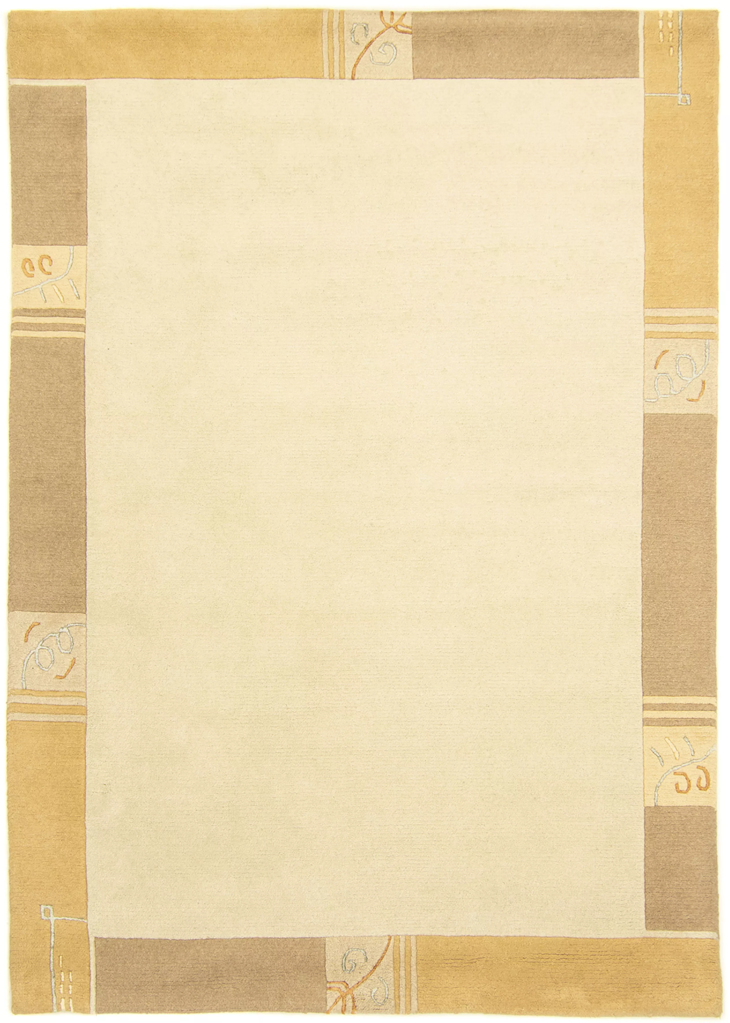 morgenland Wollteppich »Nepal - 230 x 162 cm - beige«, rechteckig, Wohnzimm günstig online kaufen