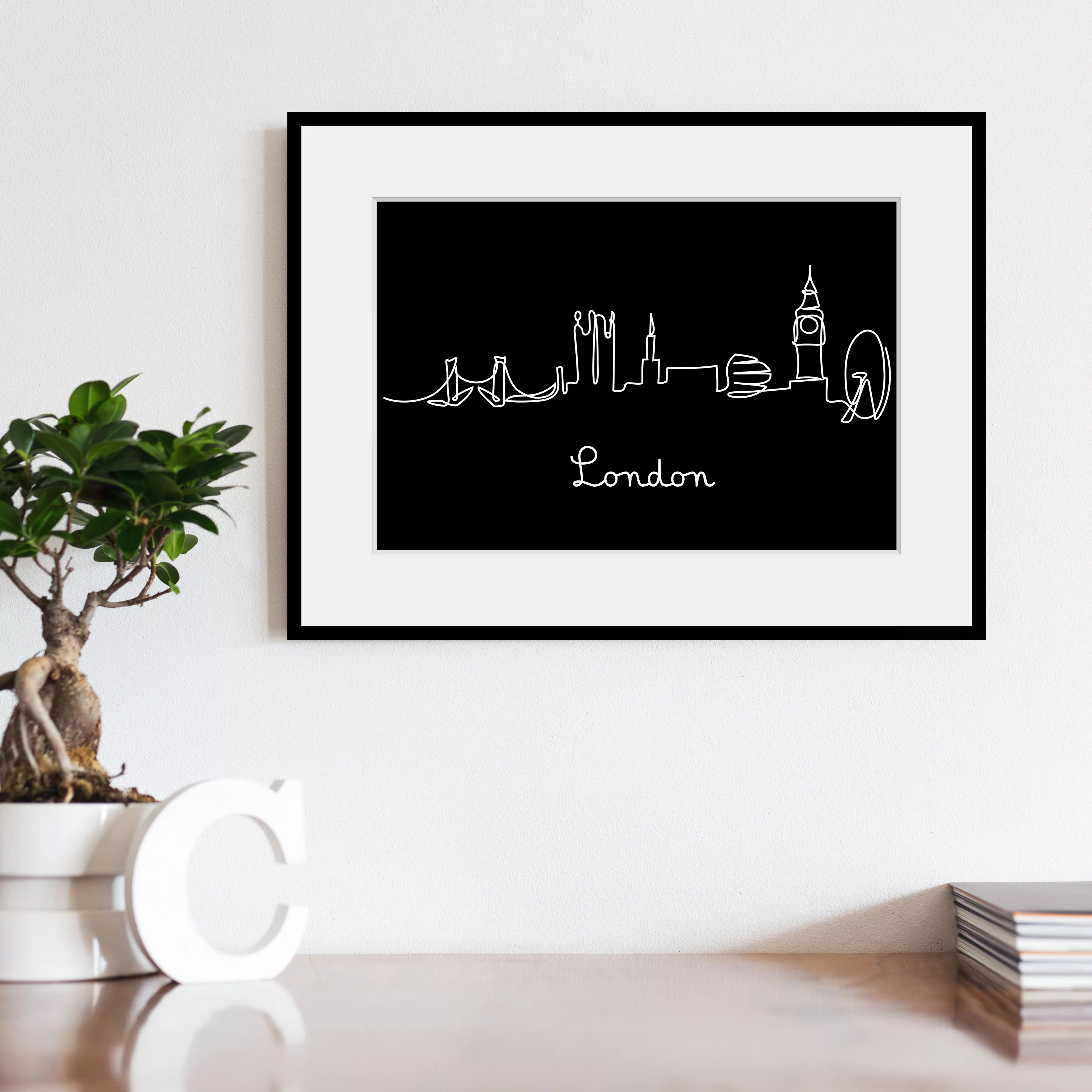 queence Bild "London Skyline", Schwarz-Weiß-Kunst-Modern-Stadt-Städte-Londo günstig online kaufen