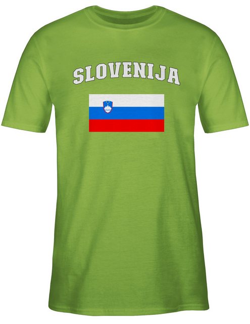 Shirtracer T-Shirt Slovenija Schriftzug mit Flagge, Slowenien, Slovenia 202 günstig online kaufen