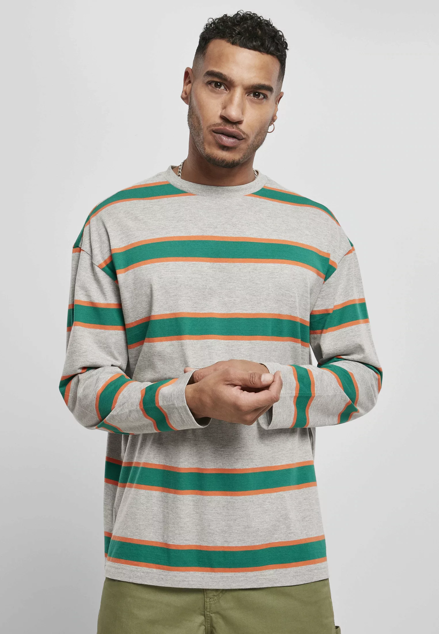 URBAN CLASSICS T-Shirt "Urban Classics Herren Light Stripe Oversized LS" günstig online kaufen