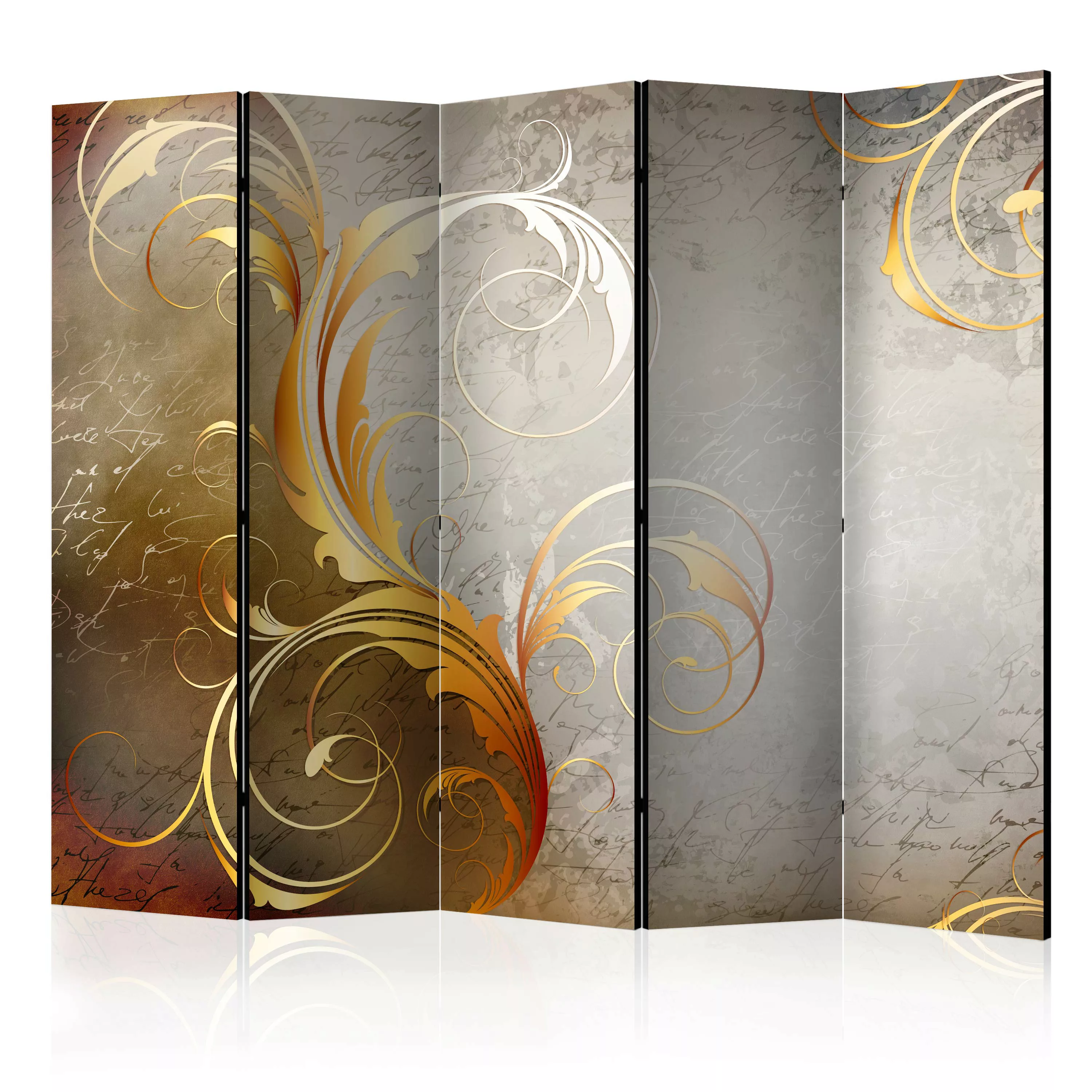 5-teiliges Paravent - Gold Letters Ii [room Dividers] günstig online kaufen