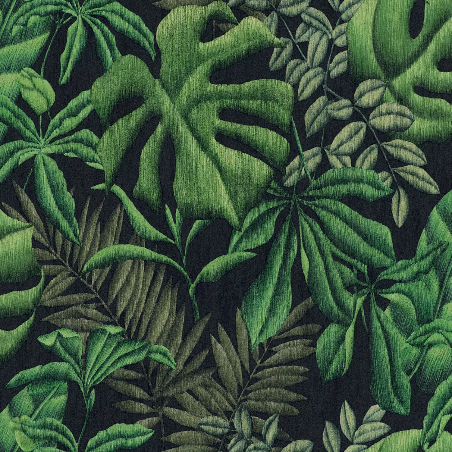 Bricoflor Palmen Tapete in Schwarz und Grün Moderne Wohnzimmer und Schlafzi günstig online kaufen