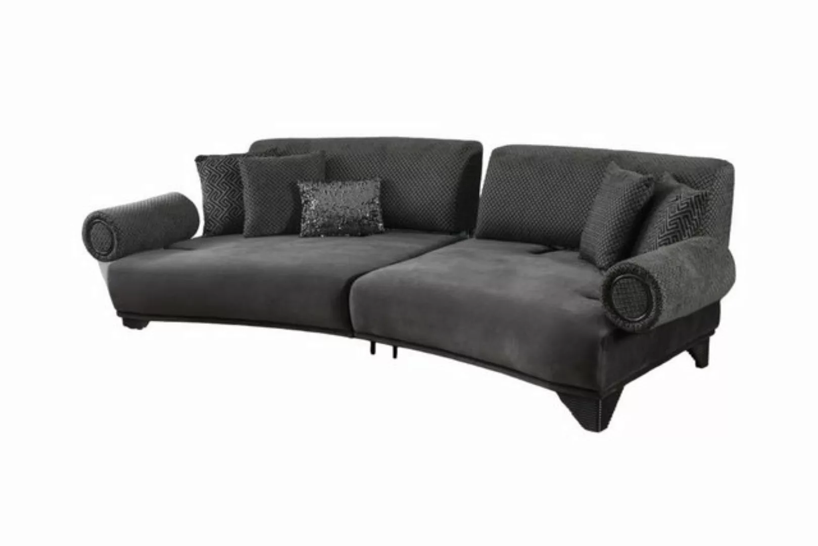 JVmoebel Sofa Luxus Sofa Dreisitzer Wohnzimmer Gebogene Couch Stoff Design günstig online kaufen