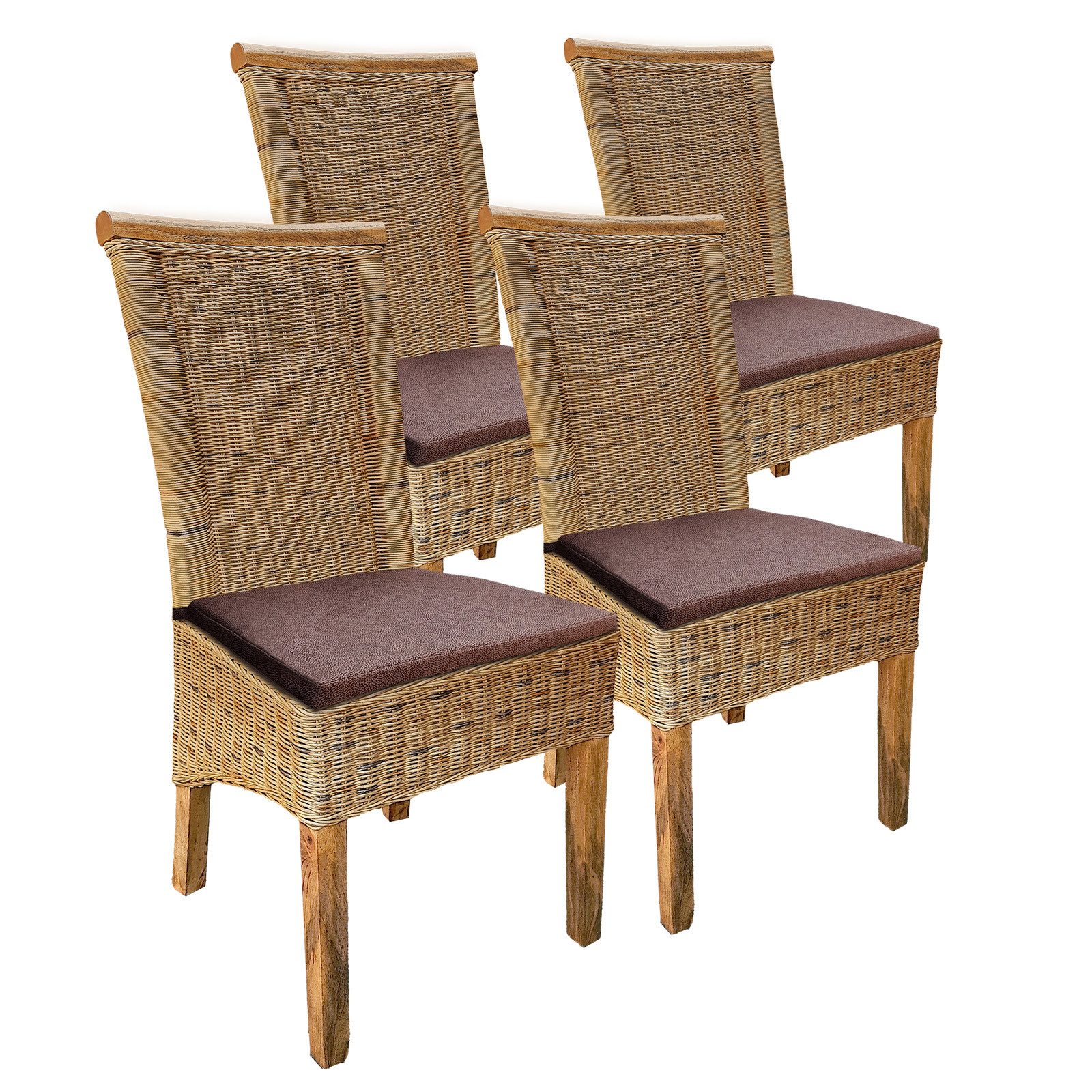 Amagohome Rattanstuhl Esszimmerstühle Set 4 Stück günstig online kaufen