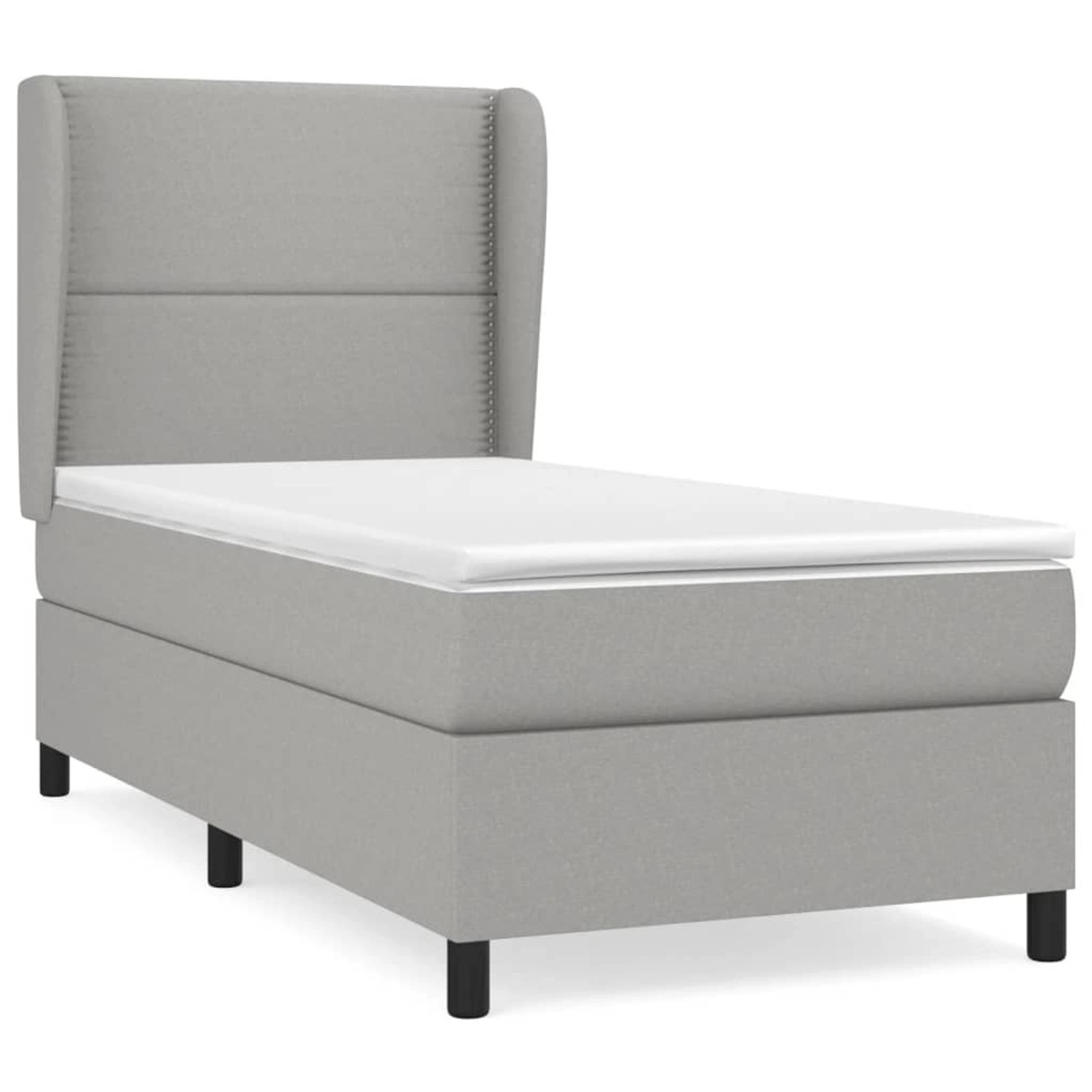 vidaXL Boxspringbett Boxspringbett mit Matratze Hellgrau 100x200 cm Stoff B günstig online kaufen