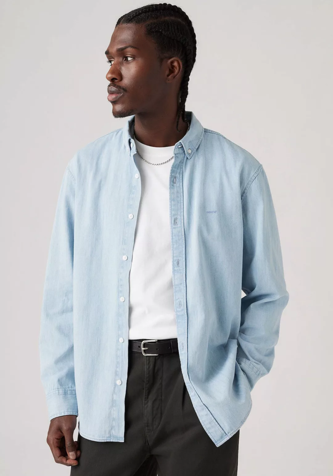 Levis Langarmhemd "AUTHENTIC BUTTON DOWN", mit Ton-in-Ton Logostickerei auf günstig online kaufen