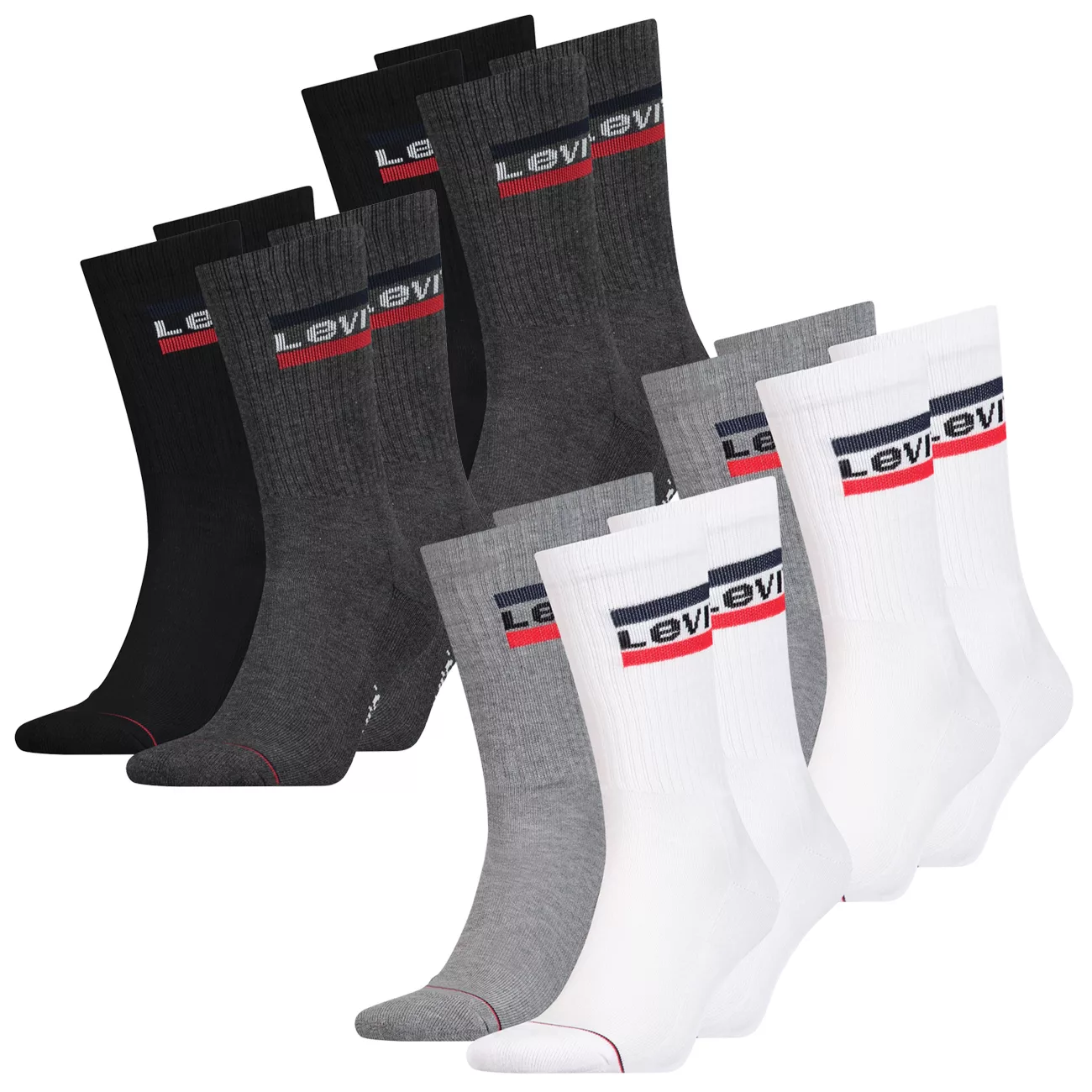 Levis Unisex Sportsocken Regular Cut Sportswear Logo 4er 6er 8er Multipack günstig online kaufen