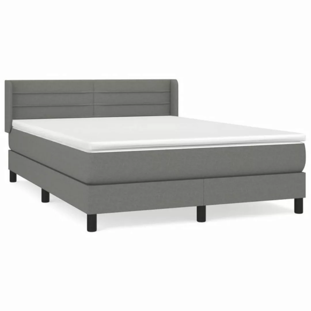 furnicato Bett Boxspringbett mit Matratze Dunkelgrau 140x200 cm Stoff (1-tl günstig online kaufen