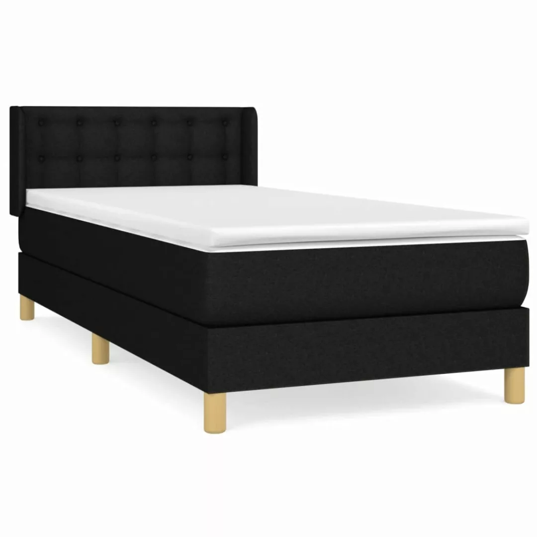 Vidaxl Boxspringbett Mit Matratze Schwarz 100x200 Cm Stoff günstig online kaufen