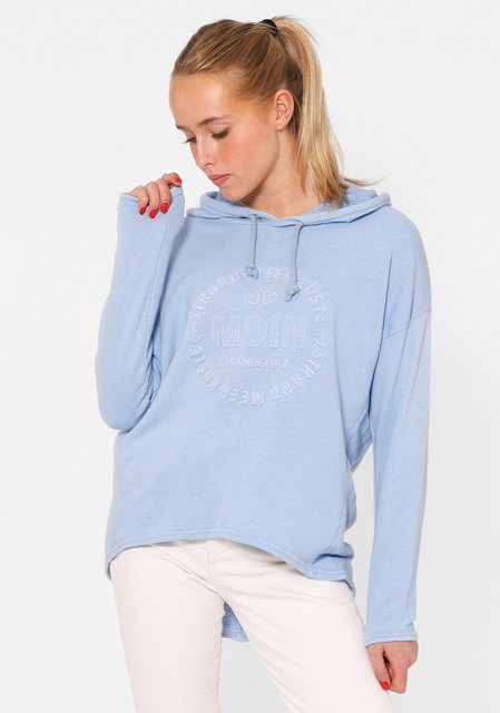 Zwillingsherz Hoodie ""Moin"", Sweatshirt im Used-Look mit Kapuze und Stemp günstig online kaufen